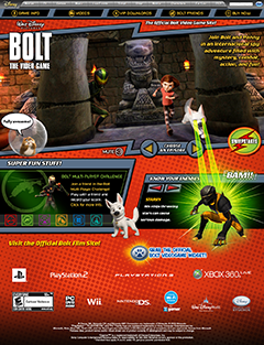 Bolt Video Game Homepage