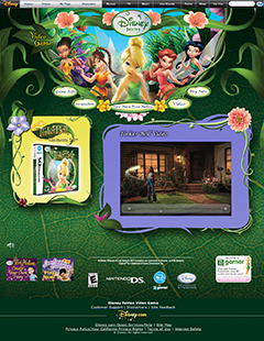 Tinker Bell Video Game Homepage